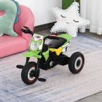 Homcom Moto / Triciclo Moto Com 3 rodas Música e Farol 71x40x51 cm Verde - 370-095GN