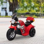 Homcom Motocicleta Elétrica com 3 Rodas Buzina Música Faróis 87x46x54 Vermelho - 370-110V90RD