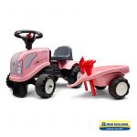 Falk Trator Baby New Holland Pink + Reboque - TO-288C