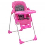 Cadeira de Refeição para Bebé Rosa e Cinzento - 10186