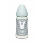 Suavinex Biberão com Tetina em Silicone 3 Fluxos 270ml +0m - Hygge Baby Riscas Verde