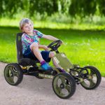 Homcom Go-kart A Pedais Para Crianças Acima De 3 Anos Com Freio Embreagem Assento Ajustável Máx. 35 Kg 105x54x61cm Verde
