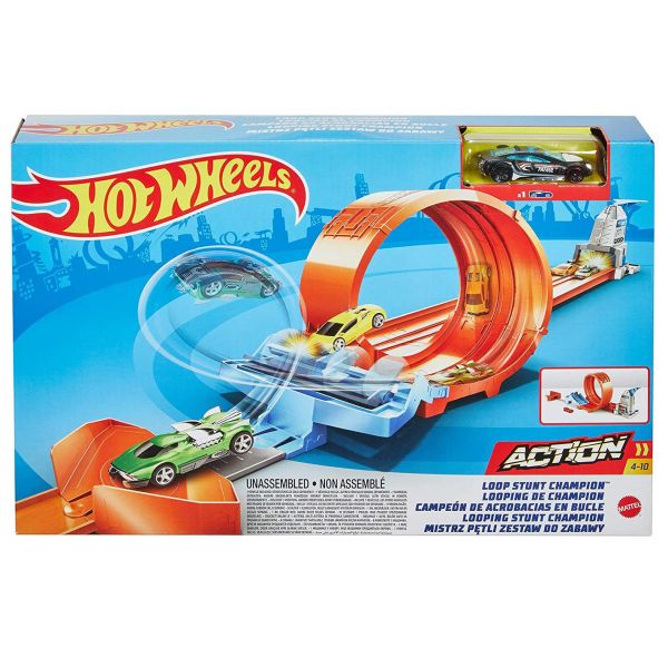 Hot Wheels Track Builder Pista Lançador com Looping Ajustável -  Mattel