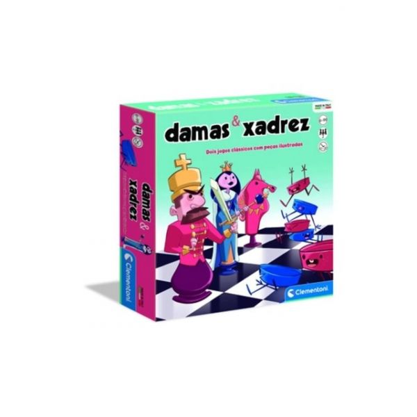 Jogo de Xadrez e Damas CLEMENTONI (Idade Mínima Recomendada: 6