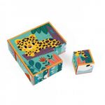 Janod Puzzle 9 Cubos Animais + Caixa de Madeira +2A - J08624