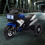Homcom Motocicleta Elétrica/ Triciclo 6V Luzes e Música Pneus Largos 86x42x52cm Azul