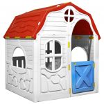 Casa de Brincar Infantil Dobrável com Porta e Janelas de Abrir