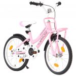 Bicicleta Criança com Plataforma Frontal Roda 18&quot; Rosa/preto