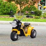 HomCom Motocicleta Elétrica Infantil com 3 Rodas 6V 72x57x56cm Amarelo