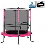 Trampolim com Rede de Segurança Redondo 140x160 Cm Rosa