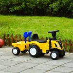 Homcom Andador / Trator com Reboque Removível Amarelo - 370-173YL