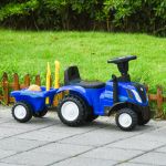 Homcom Andador / Trator com Reboque Removível Azul - 370-173BU