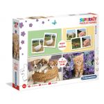 Clementoni Puzzle + Jogo da Memória + Dominó Animais