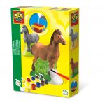 SES Kit criação e pintura de cavalinhos em gesso Jogo Didático Criança - 01211
