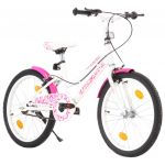 Bicicleta de Criança Roda 20&quot; Rosa e Branco