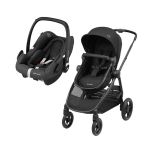 Trio Maxi-Cosi Zelia 3 Convertível + Cadeira Auto Rock i-size Essential Black
