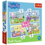 Trefl Puzzle 4 em 1 12-15-20-24 Peças Pepa Pig As Memórias das Férias