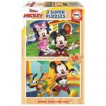 Educa 2 Super Puzzle 16 Peças Madeira Mickey & Minnie - ED19287