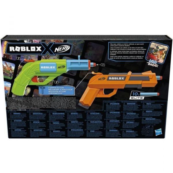 NERF ROBLOX JAILBREAK: ARMORY, INCLUDES 2 HAMMER-ACTION BLASTERS