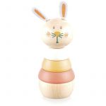 Zopa Wooden Rings Toy Animal Animal para Empilhar de Madeira Rabbit