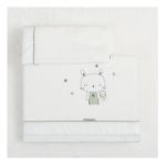 Pirulos 2 Lençóis Microlina + Fronha Almofada Baby Bunny Verde 50x80