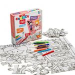 Carioca Coloring Puzzle Magical Princess Create & Color com 12 Marcadores