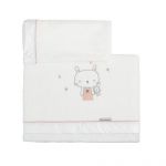 Pirulos Lençóis Microlina Baby Bunny Branco/rosa 120x60