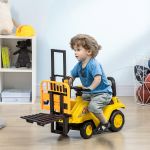 Homcom Andador Empilhador com Forquilha Móvel e Assento Com Armazenamento 86x27,5x47,5cm Amarelo
