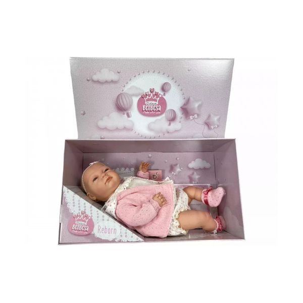 Boneca Reborn c/ Casaco e Capuz Rosa 50cm - Autobrinca Online