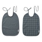 Liewood Babete Impermeável Check Graphic Strok/whale Blue Pack 2