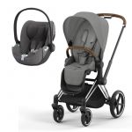 Duo Cybex Priam NG Chrome Brown + Cloud T i-Size Plus Mirage Grey