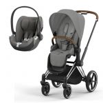 Duo Cybex Priam NG Chrome Brown + Cloud T i-Size Mirage Grey