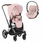 Duo Cybex Priam NG Chrome Brown + Cloud T i-Size Plus Peack Pink