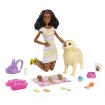 Barbie Boneca Morena com Cão e Filhotes