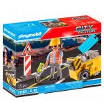 Playmobil: Trabalhador da Construção com Máquina de Cortar - 71185