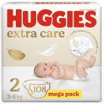 Fraldas Huggies Extra Care T2 (3-6 kg) 108 unidades