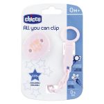 Chicco All You Can Clip Chupeta Rosa +0M