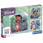 Clementoni Super Color: Puzzle Quadrado 3X48 peças Stitch