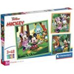 Clementoni Puzzle Quadrado 3X48 peças: Mickey e os Amigos
