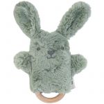 O.B Designs Bunny Soft Rattle Toy Brinquedo de Peluche com Roca Sage 3M+