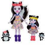 Enchantimals Sage Skunk & Sabella Skunk Sister Dolls & 2 Animal Figures Colorido