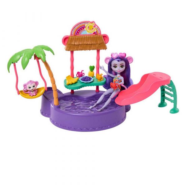 Enchantimals Sunshine Island Monkey With Pool And Accessories Mini Doll ...