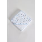 Fill Baby Toalha Bebé Bordada Corações Piquet Azul Bebé 80cm x 80cm