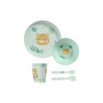Saro Conjunto de Louças 5 Peças Jungle Cheetahs Verde