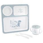 Baby Ono Conjunto Refeição 4pçs Dinosaur Azul