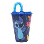 Stor Copo com Tampa e Palhinha Azul 430ml Disney Stitch