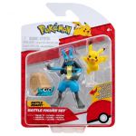 Jazwares Figuras de Batalha Pokémon Omanyte, Pikachu e Lucario