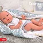 Arias Reborn- Borja Cinza com Manta 38 cm com Peso