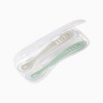 Béaba Conjunto 2 Colheres Silicone 1ª Idade + Caixa Transporte Verde Salvia