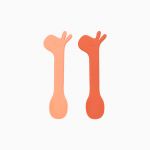 Done By Deer Pack 2 Colheres Silicone Papaya